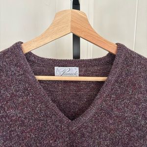 Vintage Pinnacle Wool Acrylic Blend Purple Argyle V Neck Pullover Sweater Men L